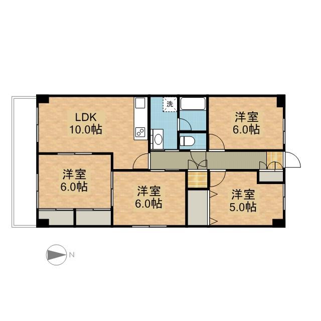 21ハイツ辰巳(4LDK/2階)の間取り写真