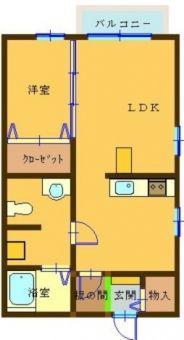サザンアイランド(1LDK/2階)の間取り写真