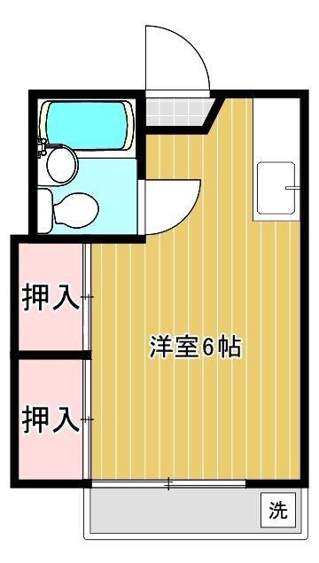 コーポ兒林(ワンルーム/2階)の間取り写真