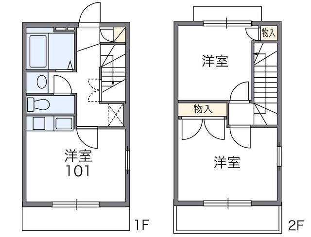 レオパレスセゴビア(2DK/1階)の間取り写真
