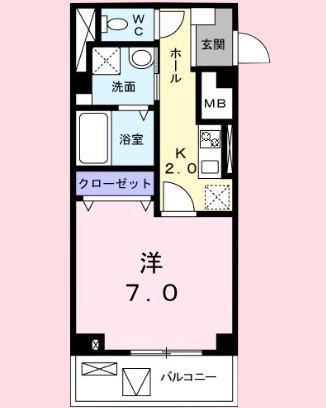 ソティエラシーヌ(1K/3階)の間取り写真