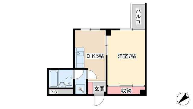 THハイム(1DK/3階)の間取り写真