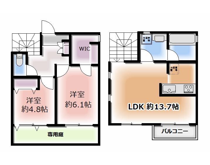 テルコーネ元町(2LDK/1階)の間取り写真