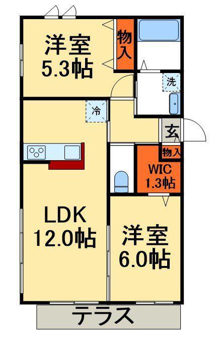 コンフォール新松戸(2LDK/1階)の間取り写真
