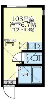 ユナイト菊名アウグスブルグ(ワンルーム/1階)の間取り写真