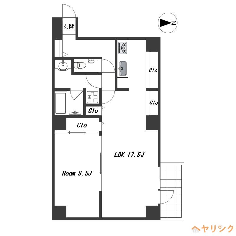 VIVACE(1LDK/6階)の間取り写真
