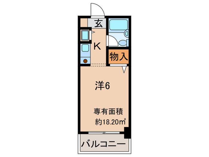 ラテール西田弐番館(1K/3階)の間取り写真