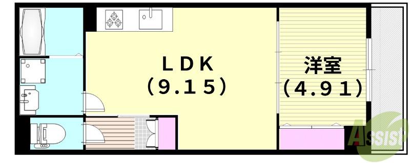 JOYFUL・HOUSE 豊中(1LDK/1階)の間取り写真