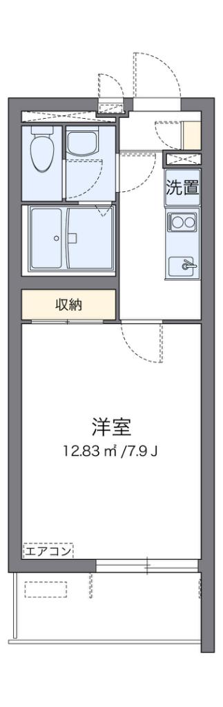クレイノ敬(1K/1階)の間取り写真