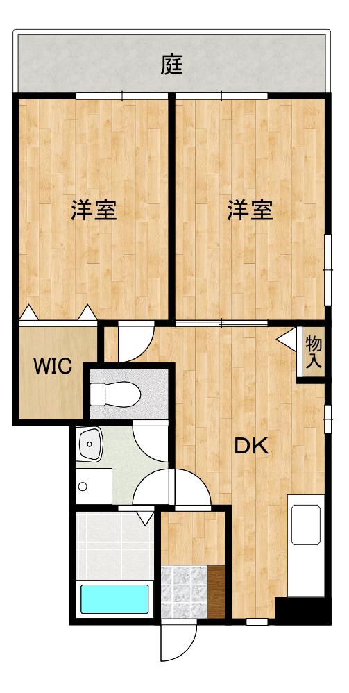 メゾンプログレッソA(2DK/1階)の間取り写真