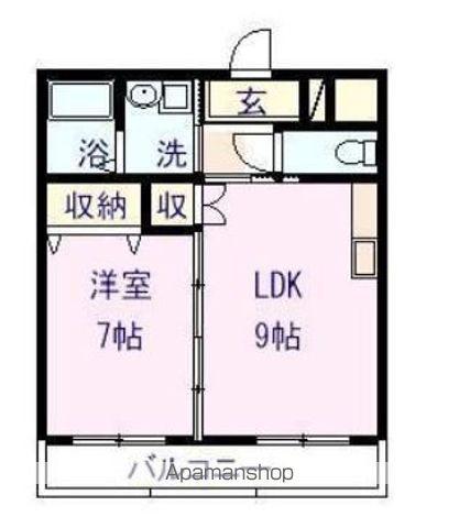プランドール井之上(1LDK/1階)の間取り写真