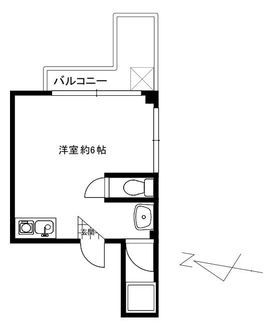 光マンション(ワンルーム/2階)の間取り写真