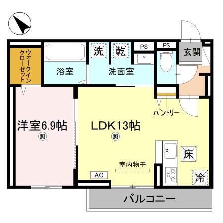 D-PLACE良野(1LDK/1階)の間取り写真
