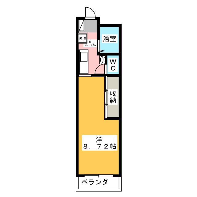 ボナール24(1K/1階)の間取り写真
