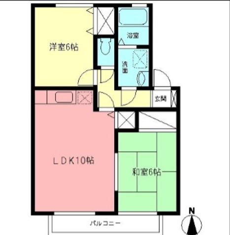 サニーハウス石井B(2LDK/1階)の間取り写真
