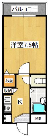 ロジュマン泉佐野(1K/5階)の間取り写真