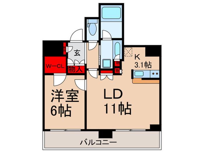 リビオタワー板橋(1LDK/11階)の間取り写真