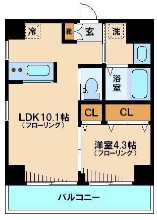 プレデパルク3(1LDK/5階)の間取り写真