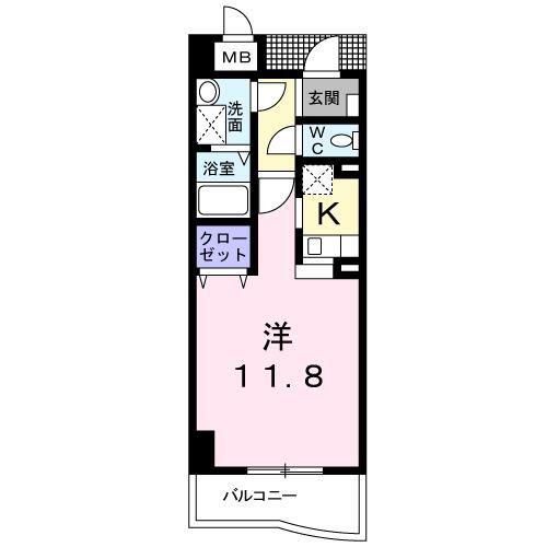 グレースヴィレッジ(1K/1階)の間取り写真