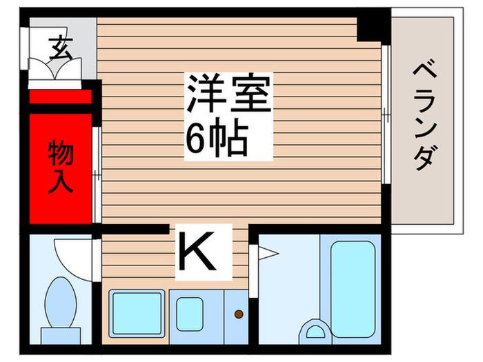 ペリエ新松戸(1K/2階)の間取り写真