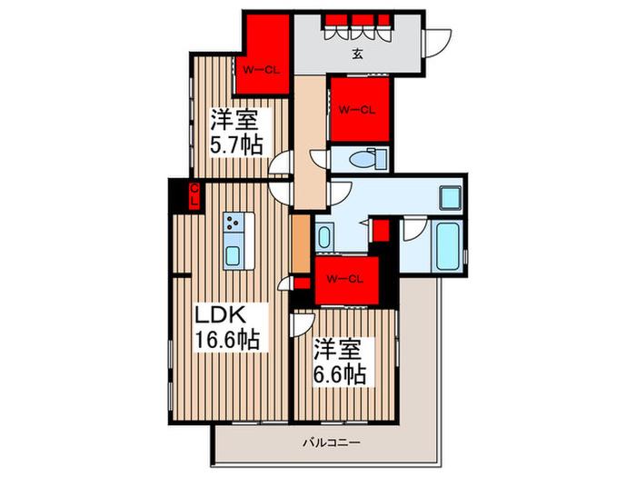 エルシエル(2LDK/2階)の間取り写真