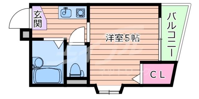 エミネンスヨシムラ(1K/5階)の間取り写真