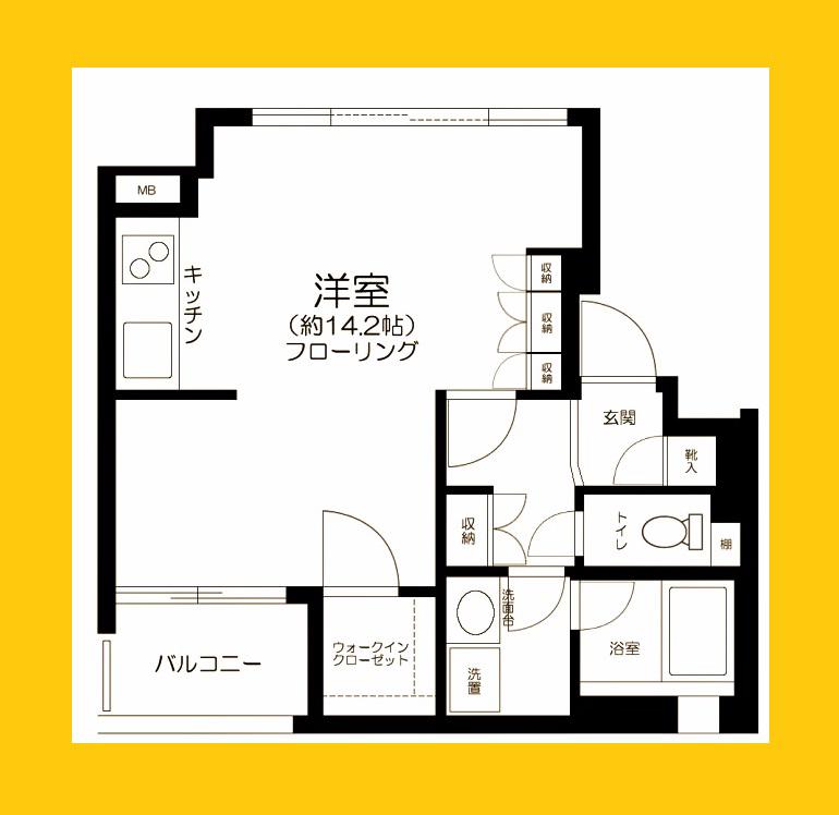GRACE SHINYOKOHAMA AXIS(ワンルーム/6階)の間取り写真