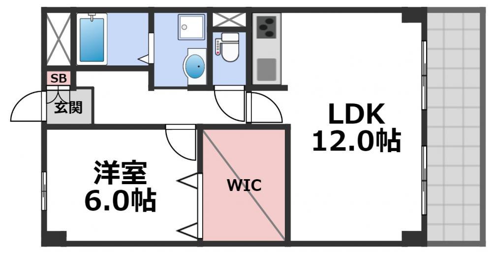 ピアシャンポール(1LDK/7階)の間取り写真