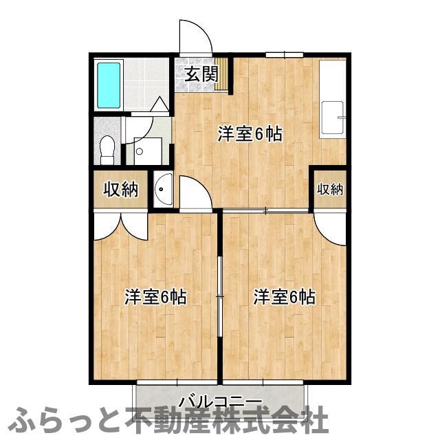 グリーンヒルズなかのIII(2DK/2階)の間取り写真
