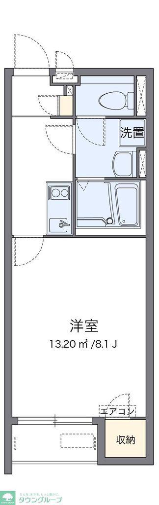 クレイノくまがい II(1K/1階)の間取り写真