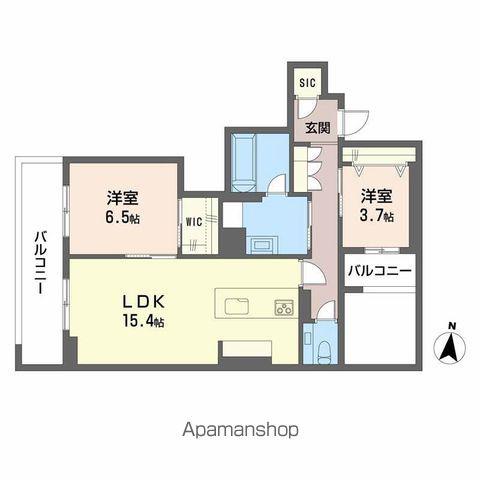 シャーメゾンリュクス大濠(2LDK/2階)の間取り写真