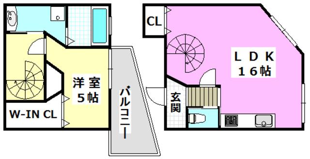 カーサ・ディ・シエナ(1LDK/3階)の間取り写真