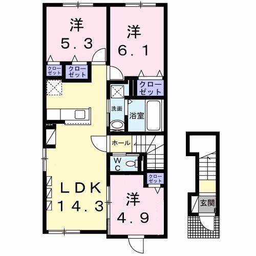 サンブローテ(3LDK/2階)の間取り写真