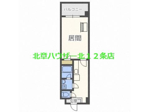 ING北大前(1K/7階)の間取り写真