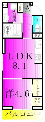 コニフェールI(1LDK/2階)の間取り写真