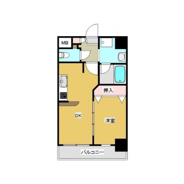 プレジール船橋本町(1DK/4階)の間取り写真
