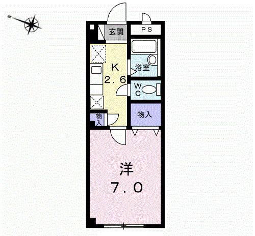 アメニティー21(1K/1階)の間取り写真