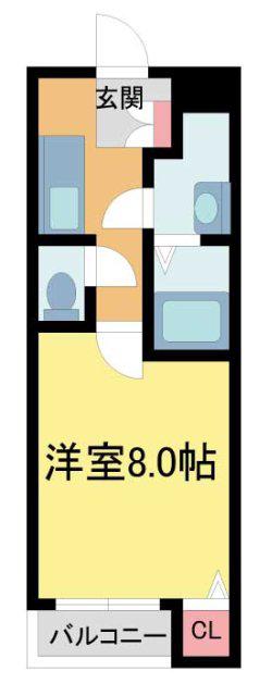 サンハイムII(1K/3階)の間取り写真