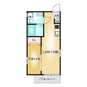 ソリッド新栄(1LDK/2階)の間取り写真