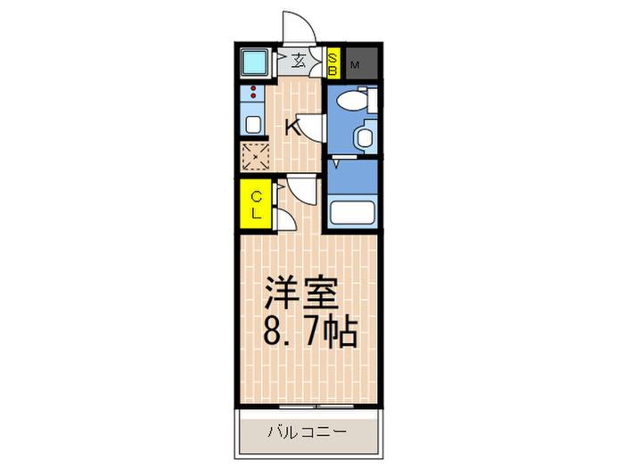 S-RESIDENCE神戸磯上通(1K/6階)の間取り写真