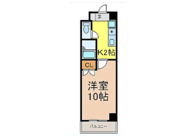 カーサ新栄(1K/2階)の間取り写真