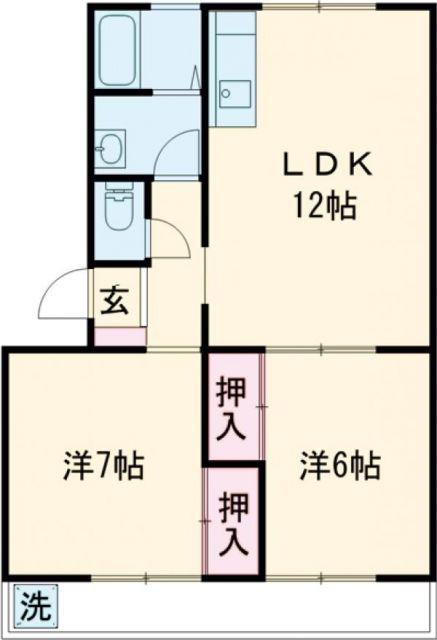 ハイツ明和 A(2LDK/3階)の間取り写真