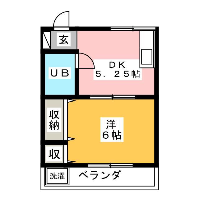 プチメゾン(1DK/2階)の間取り写真
