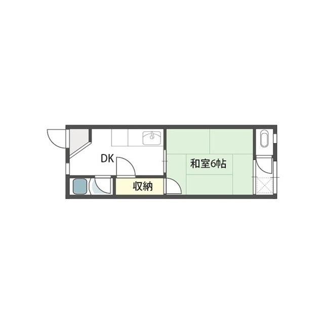 長栄寺第5コープ(1DK/2階)の間取り写真