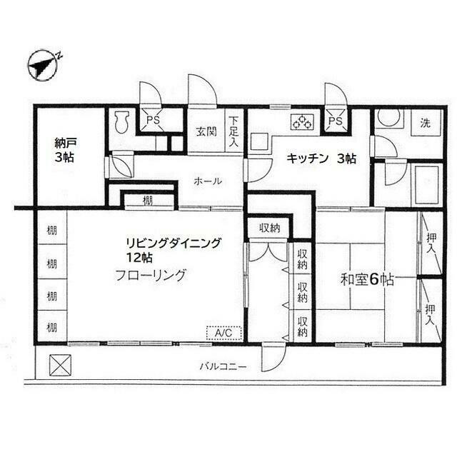 アーバン・ドヌール(1SLDK/2階)の間取り写真
