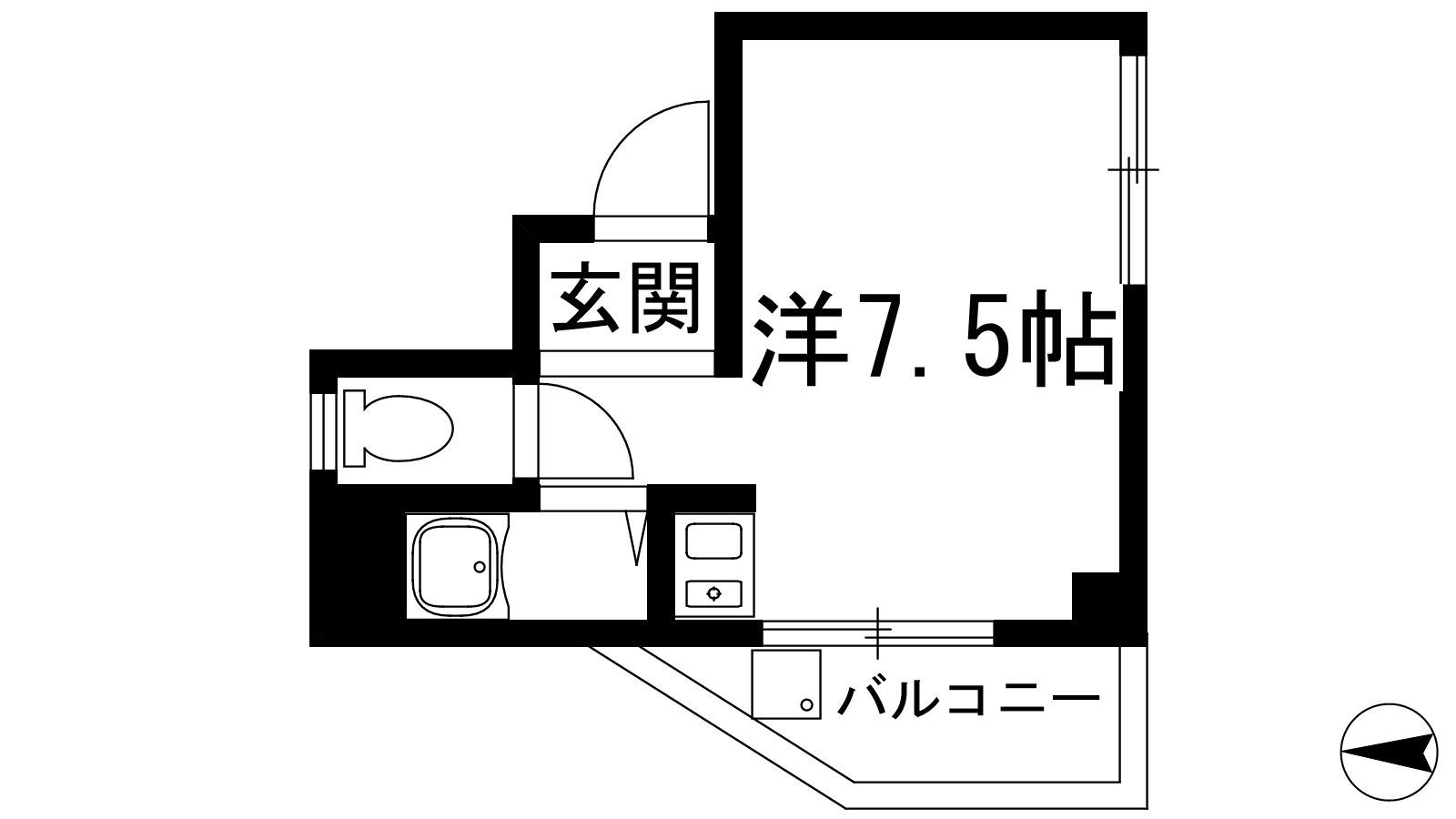吉永ビル多田駅前(ワンルーム/4階)の間取り写真