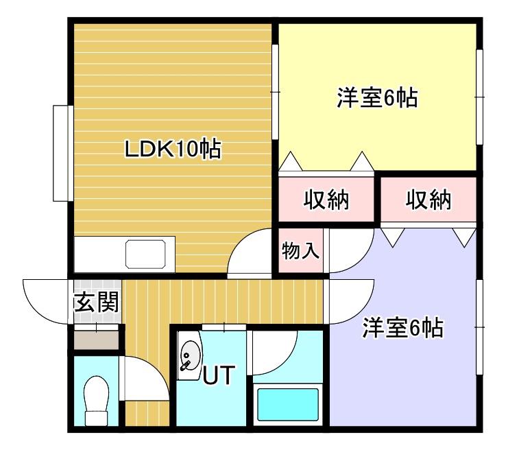 ハイムどうなんE(2LDK/1階)の間取り写真