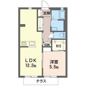 クレストコート峰栄(1LDK/1階)の間取り写真