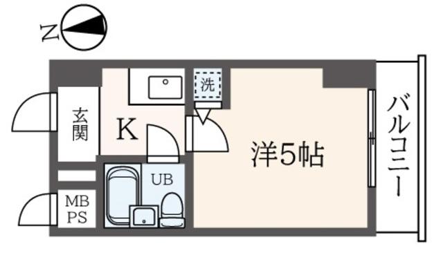 西栄ビル(1K/6階)の間取り写真