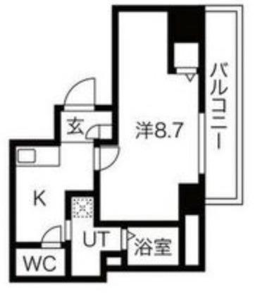 神明町西エヌエム・キャトフ・ヴァン(1K/5階)の間取り写真